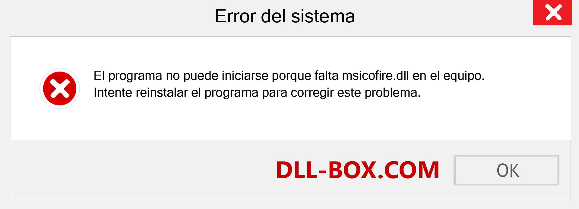 ¿Falta el archivo msicofire.dll ?. Descargar para Windows 7, 8, 10 - Corregir msicofire dll Missing Error en Windows, fotos, imágenes