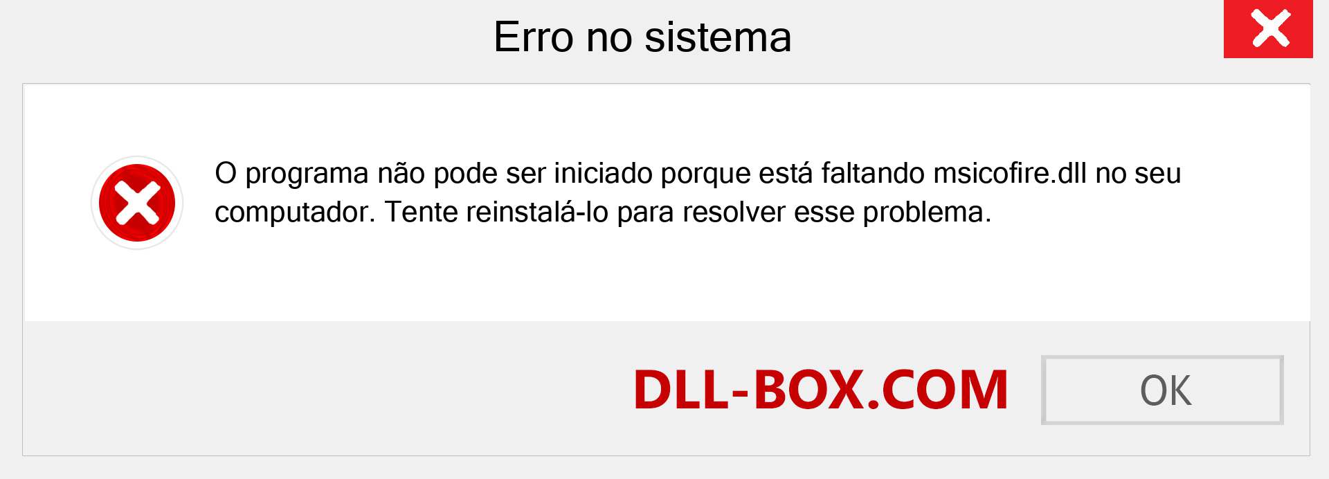 Arquivo msicofire.dll ausente ?. Download para Windows 7, 8, 10 - Correção de erro ausente msicofire dll no Windows, fotos, imagens